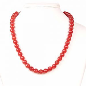 Red Onyx Healing Reiki Crystal Semi Precious Stone Necklace Strength