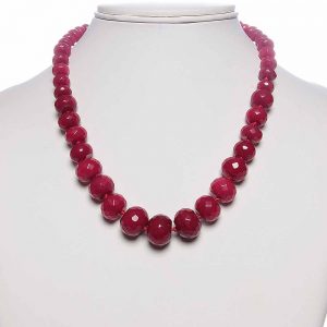 Natural Red Onyx Semi Precious Stone Necklace Feminine & Elegant