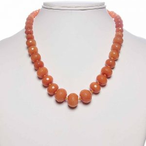 Orange Onyx Semi Precious Stone Stylish Feminine & Graceful Necklace