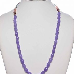 Genuine Purple Jade Heart Chakra Semi Precious Stone Necklace Serenity