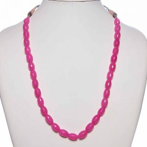 Natural Pink Jade Semi Precious Stone Bracelet Emotional Balancer