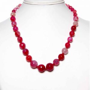 Genuine Red Onyx Semi Precious Stone Graduation Security Necklace