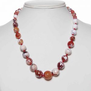 Genuine Healing Chakra Orange Onyx Semi Precious Stone Necklace