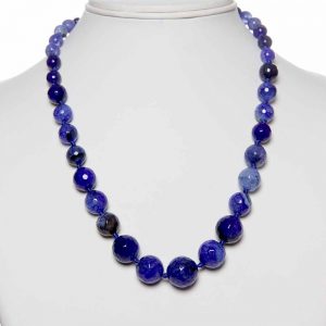 Healing Reiki Crystal Onyx Semi Precious Stone Graduation Necklace