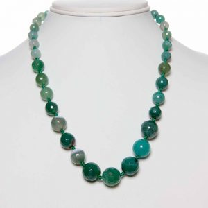 Genuine Turquoise Onyx Round Beads Semi Precious Gemstone Necklace
