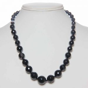 Black Onyx Semi Precious Crystal Stone Necklace Protection & Willpower