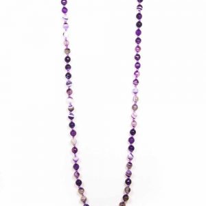 Purple Onyx Semi Precious Stone Necklace Feels Very Secure