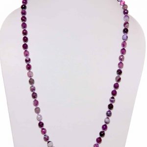 Purple Onyx Semi Precious Stone Necklace Feels Very Secure