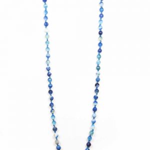 Natural Blue Onyx Semi Precious Stone Necklace Looks Unique & Pretty