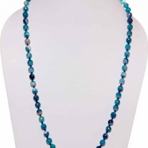 Natural Blue Onyx Semi Precious Stone Necklace Looks Unique & Pretty