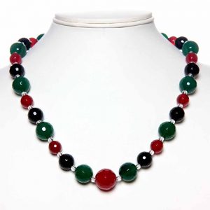 Natural Onyx & Quartz Semi Precious Stone Necklace Improves Memory