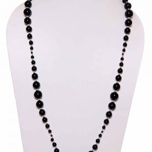 Genuine Reiki Chakra Healing Black Onyx Semi Precious Stone Necklace