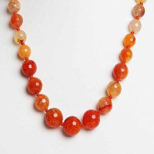 Orange Onyx Healing Crystal Semi Precious Stone Graduation Necklace