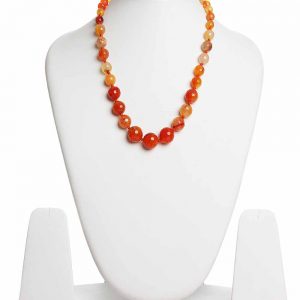 Orange Onyx Healing Crystal Semi Precious Stone Graduation Necklace