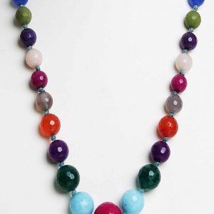 Semi Precious Onyx Reiki Crystal Chakra Healing Stone Power Necklace