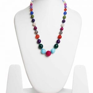 Semi Precious Onyx Reiki Crystal Chakra Healing Stone Power Necklace