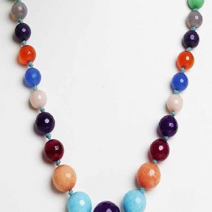 Genuine Reiki Healing Multi Onyx Crystal Stone Semi Precious Necklace