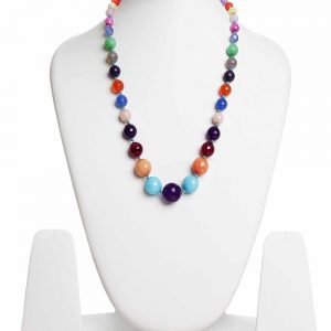 Genuine Reiki Healing Multi Onyx Crystal Stone Semi Precious Necklace