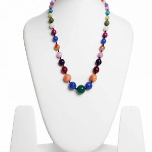 Natural Onyx Crytal Semi Precious Stone Spiritual Graduation Necklace