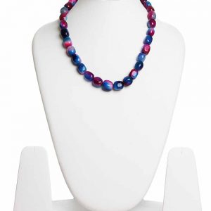 Genuine Multi Onyx Tumble Semi Precious Healing Crystal Stone Necklace