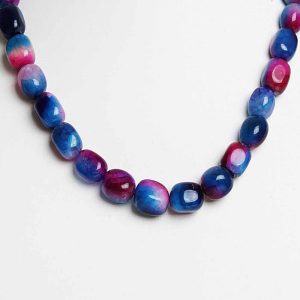 Genuine Multi Onyx Tumble Semi Precious Healing Crystal Stone Necklace