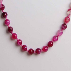 Natural Reiki Crystal Pink Onyx Semi Precious Gemstone Classy Necklace