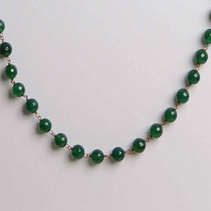 Green Onyx Reiki Crystal Chakra Healing Semi Precious Stone Necklace