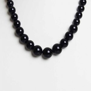 Natural Black Onyx Reiki Crystal Healing Stone Semi Precious Necklace