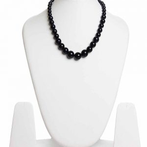 Natural Black Onyx Reiki Crystal Healing Stone Semi Precious Necklace