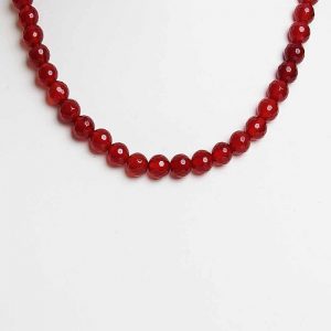 Semi Precious Red Onyx Reiki Crystal Chakra Healing Gemstone Necklace