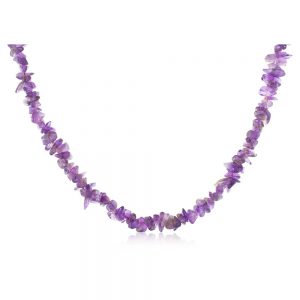 Natural Reiki Crystal Amethyst Semi Precious Necklace Releases Tension
