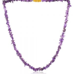 Natural Reiki Crystal Amethyst Semi Precious Necklace Releases Tension