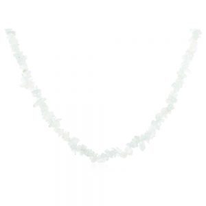 Natural Crystal Aquamarine Semi Precious Stone Necklace Hormone Growth