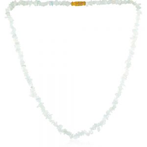 Natural Crystal Aquamarine Semi Precious Stone Necklace Hormone Growth