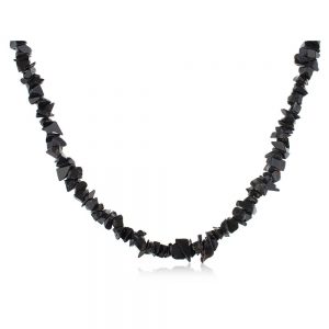 Genuine Reiki Crystal Black Onyx Chips Semi Precious Gemstone Necklace