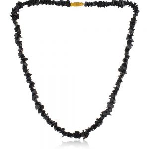 Genuine Reiki Crystal Black Onyx Chips Semi Precious Gemstone Necklace