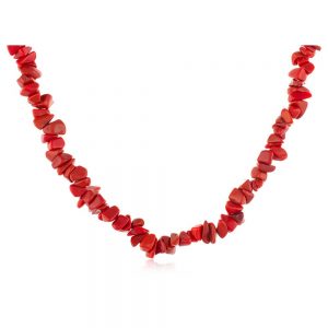 Genuine Healing Reiki Red Coral Semi Precious Gemstone Chips Bracelet