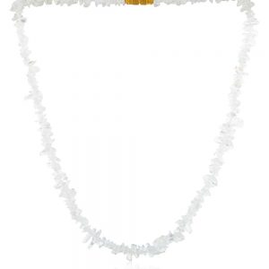 Natural White Quartz Healing Crytal Semi Precious Stone Chips Necklace