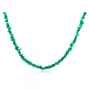 Natural Reiki Crystal Green Onyx Chips Semi Precious Stone Necklace