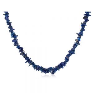 Genuine Blue Reiki Crystal Lapis Lazuli Semi Precious Stone Necklace