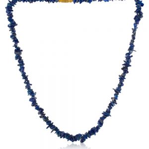 Genuine Blue Reiki Crystal Lapis Lazuli Semi Precious Stone Necklace
