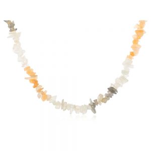 Natural Reiki Crystal Unisex Moonstone Semi Precious Stone Necklace