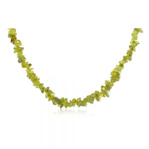 Natural Green Peridot Reiki Crystal Semi Precious Stone Necklace