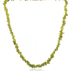 Natural Green Peridot Reiki Crystal Semi Precious Stone Necklace