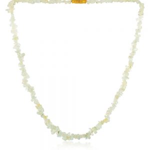 Genuine Reiki Crystal Green Prehnite Semi Precious Gemstone Necklace