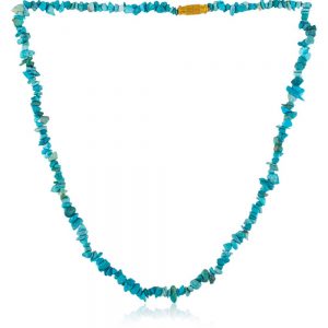 Genuine Healing Crystal Blue Turquoise Precious Stone Chips Necklace