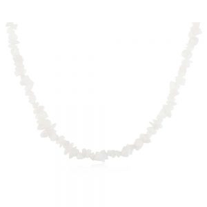 Genuine Healing Chakra White Chips Agate Semi Precious Stone Necklace