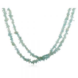 Genuine Reiki Healing Crystal Aquamarine Semi Precious Stone Necklace