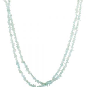 Genuine Reiki Healing Crystal Aquamarine Semi Precious Stone Necklace