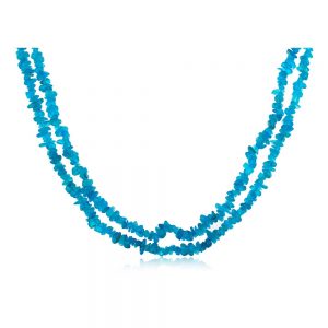 Genuine Crystal Apatite Semi Precious Stone Necklace For Throat Chakra